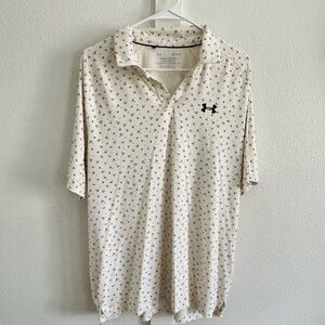 Under Armour White Polo Shirt with Patterned Design